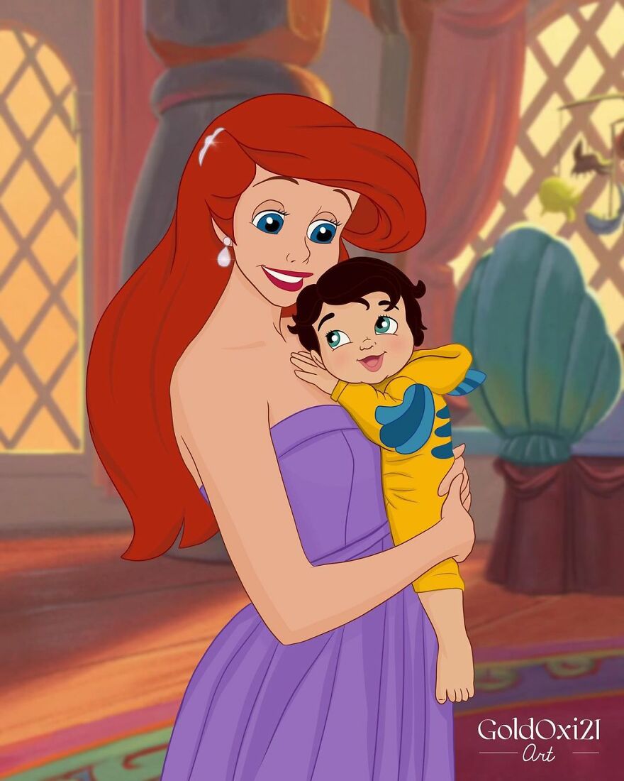 Российская художница изобразила принцесс Disney в виде мам с детьми | Канобу - Изображение 3970